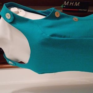 (NWT) Melissa Harper -Green Sz 10 Midi Sleeveless Straight dress